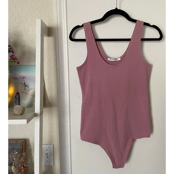 groceries apparel sustainable / eco conscious mauve / dusty rose / pink bodysuit - Picture 1 of 5